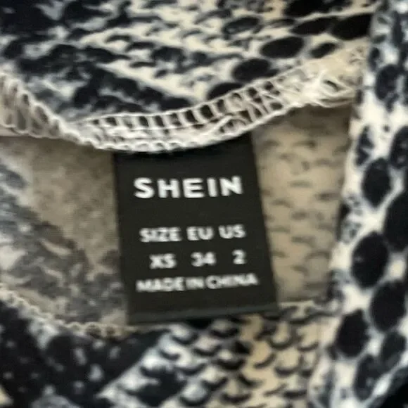 Snakeskin Mock Turtleneck Blouse. - Picture 6 of 6